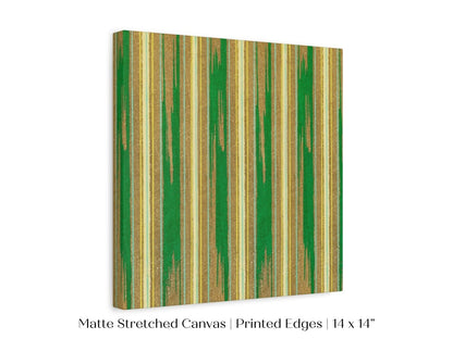 Khaki Green Stripe | Vintage Japanese Woodblock | P136 - Single Square Art Prints - Piccolo Fiore Prints