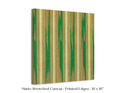 Khaki Green Stripe | Vintage Japanese Woodblock | P136 - Single Square Art Prints - Piccolo Fiore Prints