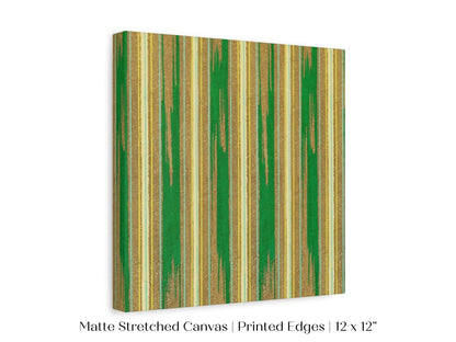 Khaki Green Stripe | Vintage Japanese Woodblock | P136 - Single Square Art Prints - Piccolo Fiore Prints