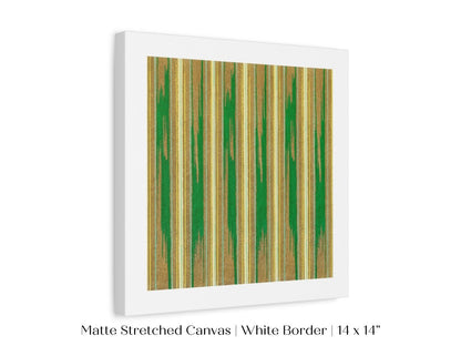 Khaki Green Stripe | Vintage Japanese Woodblock | P136 - Single Square Art Prints - Piccolo Fiore Prints