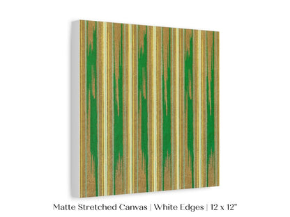 Khaki Green Stripe | Vintage Japanese Woodblock | P136 - Single Square Art Prints - Piccolo Fiore Prints