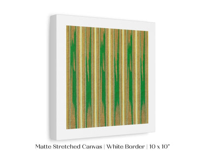 Khaki Green Stripe | Vintage Japanese Woodblock | P136 - Single Square Art Prints - Piccolo Fiore Prints