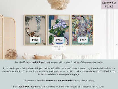 Klimt, Flowers and Birds | Gallery Wall Set | 3 Prints | S9 - 8.3 - Gallery Wall Set - Piccolo Fiore Prints