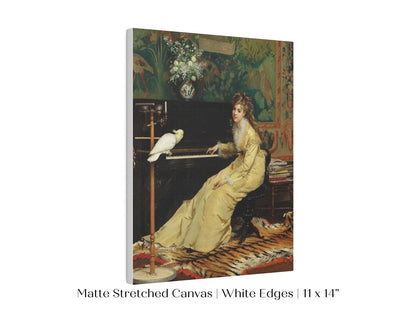 Lady with Piano and Cockatoo | P405 - Single Art Prints - Piccolo Fiore Prints