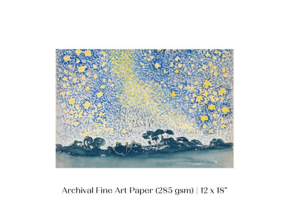 Landscape with Stars | P60 - Single Art Prints - Piccolo Fiore Prints