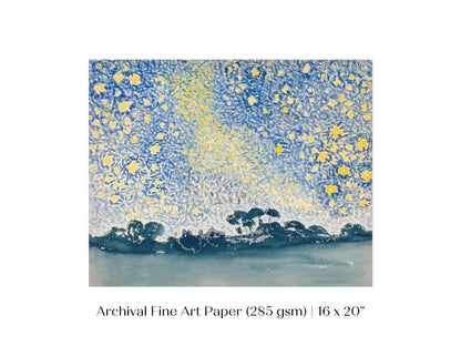 Landscape with Stars | P60 - Single Art Prints - Piccolo Fiore Prints