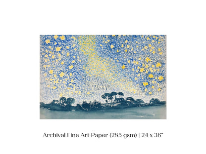 Landscape with Stars | P60 - Single Art Prints - Piccolo Fiore Prints