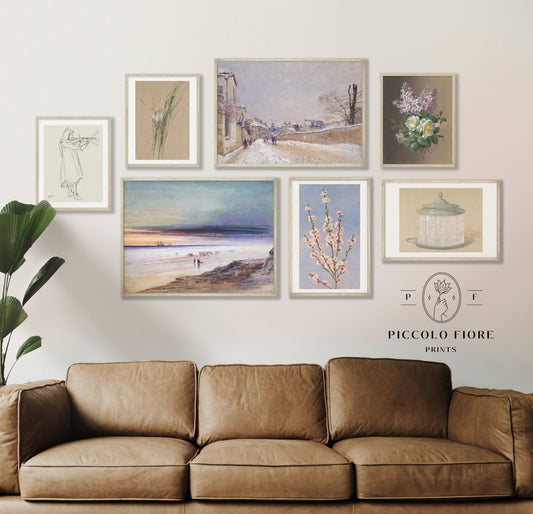 Lilac and Pale Blue | Gallery Wall Set | 7 Prints | S7 - 1 - Gallery Wall Set - Piccolo Fiore Prints
