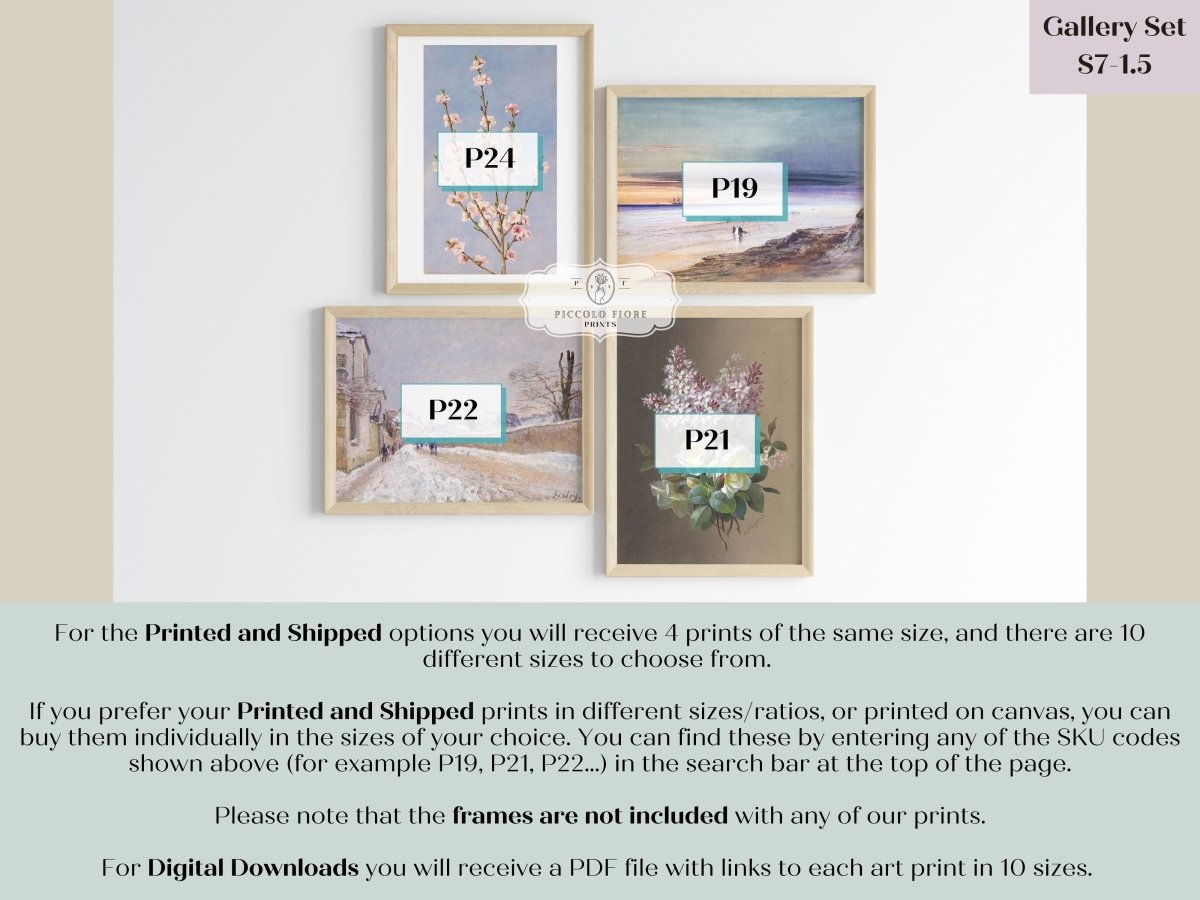 Lilac Flowers and Landscapes | Gallery Wall Set | 4 Prints | S7 - 1.5 - Gallery Wall Set - Piccolo Fiore Prints