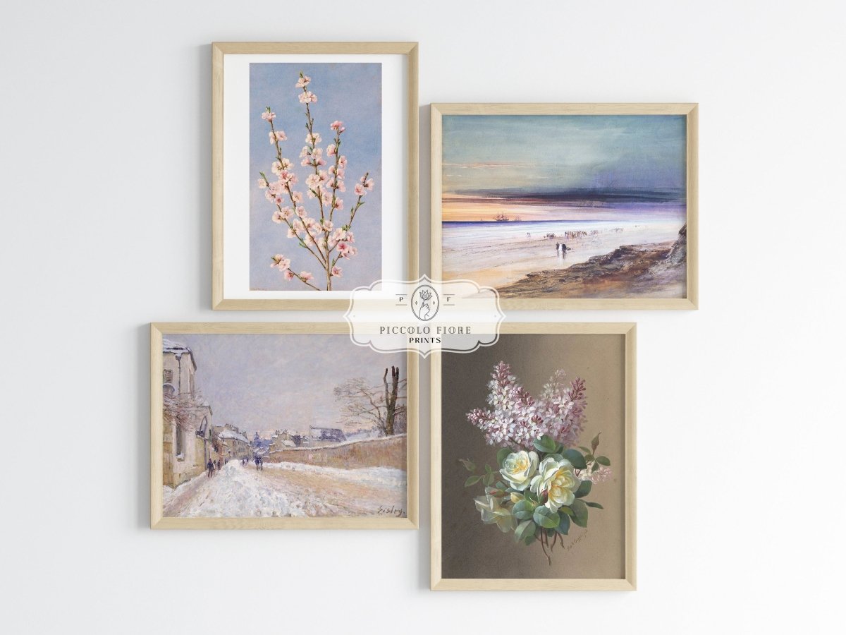 Lilac Flowers and Landscapes | Gallery Wall Set | 4 Prints | S7 - 1.5 - Gallery Wall Set - Piccolo Fiore Prints