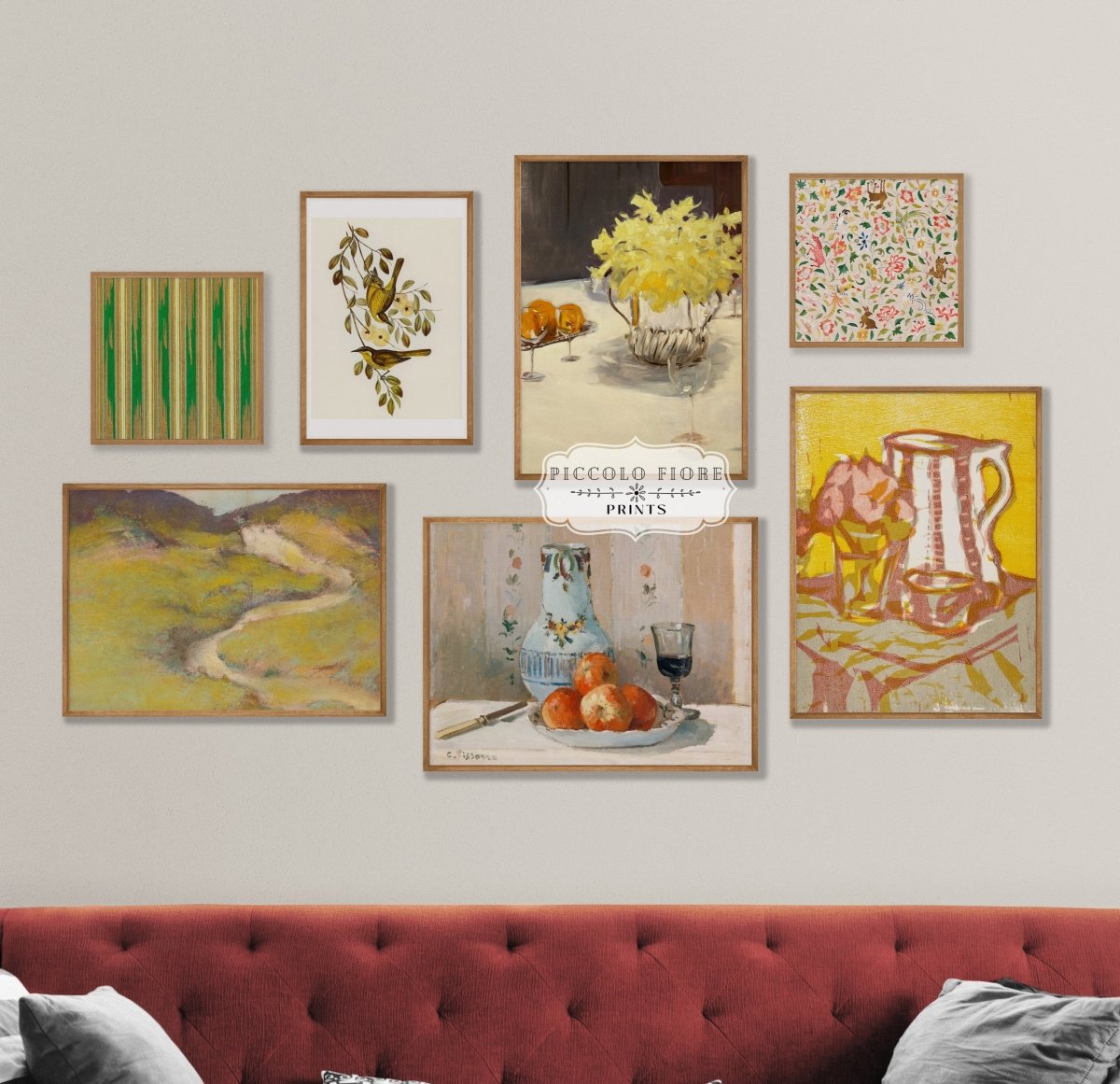 Lime Green | Gallery Wall Set | 7 Prints | S7 - 3 - Gallery Wall Set - Piccolo Fiore Prints