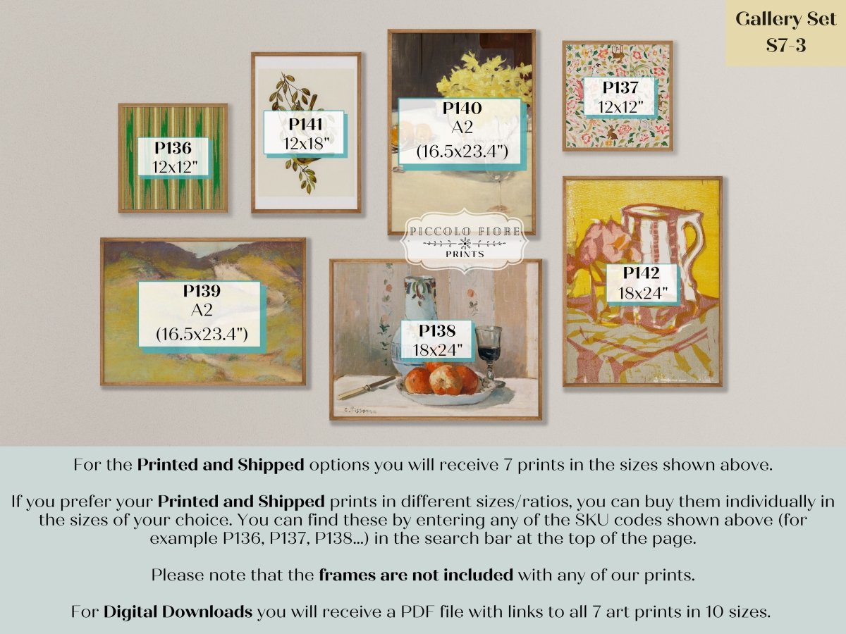 Lime Green | Gallery Wall Set | 7 Prints | S7 - 3 - Gallery Wall Set - Piccolo Fiore Prints