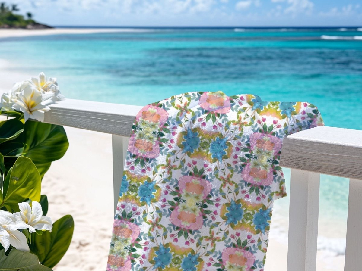 Lime Leaves Floral Bow | Beach Towel - Beach Towel - Piccolo Fiore Prints