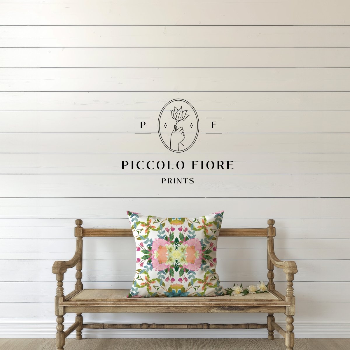 Lime Leaves Floral Bow | Throw Pillow - Throw Pillow - Piccolo Fiore Prints