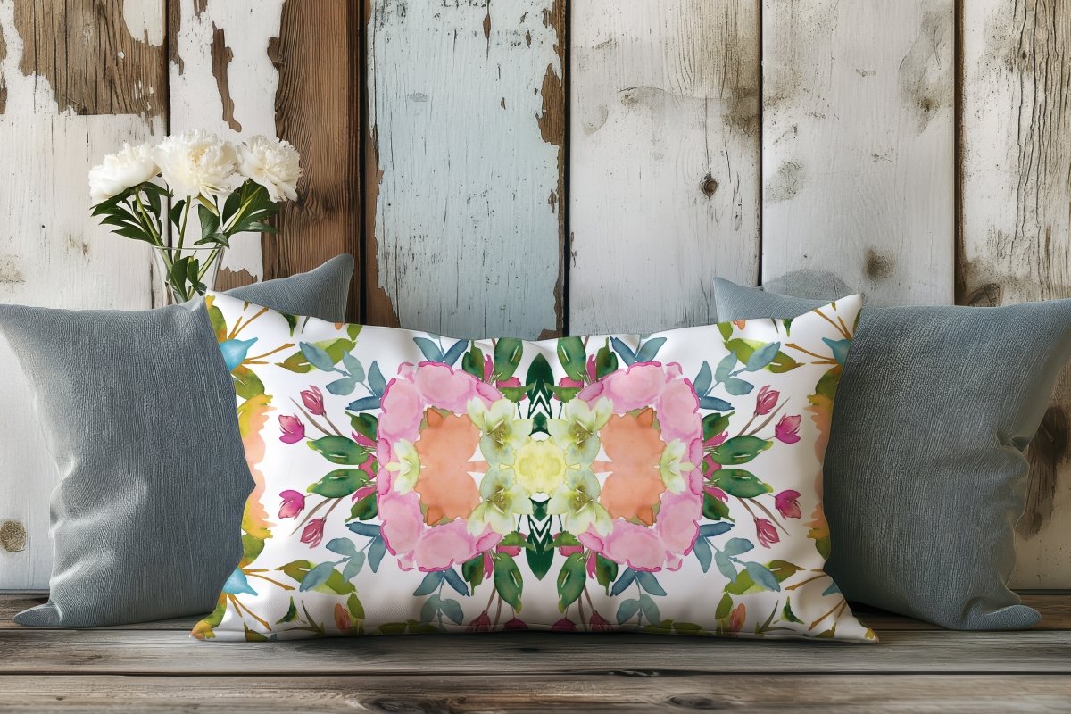 Lime Leaves Floral Bow | Throw Pillow - Throw Pillow - Piccolo Fiore Prints