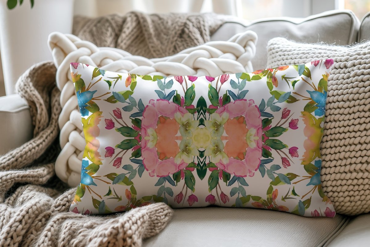 Lime Leaves Floral Bow | Throw Pillow - Throw Pillow - Piccolo Fiore Prints