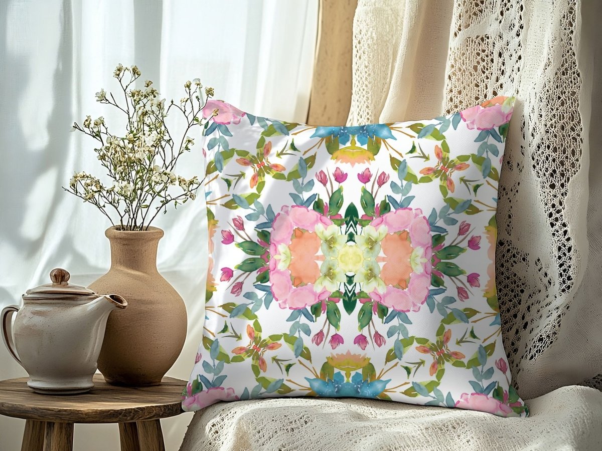 Lime Leaves Floral Bow | Throw Pillow - Throw Pillow - Piccolo Fiore Prints
