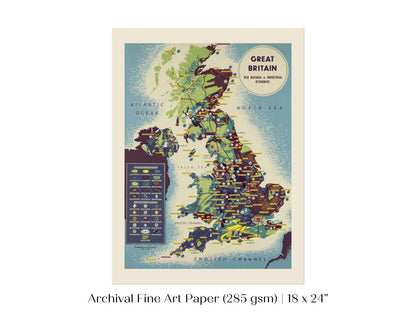Map British Industries | P466 - Single Art Prints - Piccolo Fiore Prints