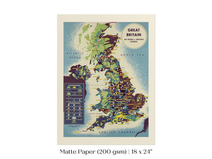 Map British Industries | P466 - Single Art Prints - Piccolo Fiore Prints