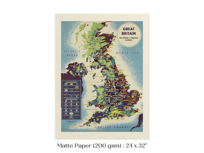 Map British Industries | P466 - Single Art Prints - Piccolo Fiore Prints