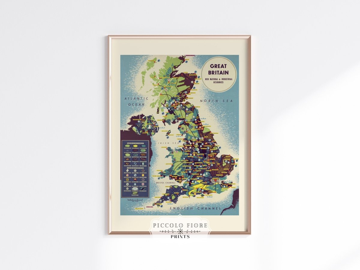 Map British Industries | P466 - Single Art Prints - Piccolo Fiore Prints
