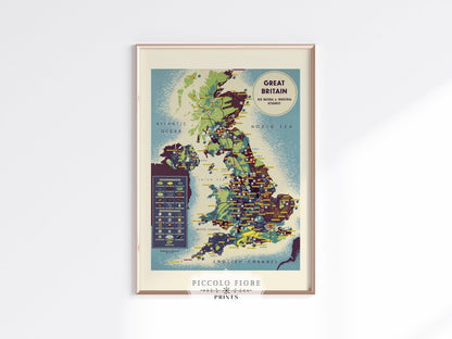 Map British Industries | P466 - Single Art Prints - Piccolo Fiore Prints