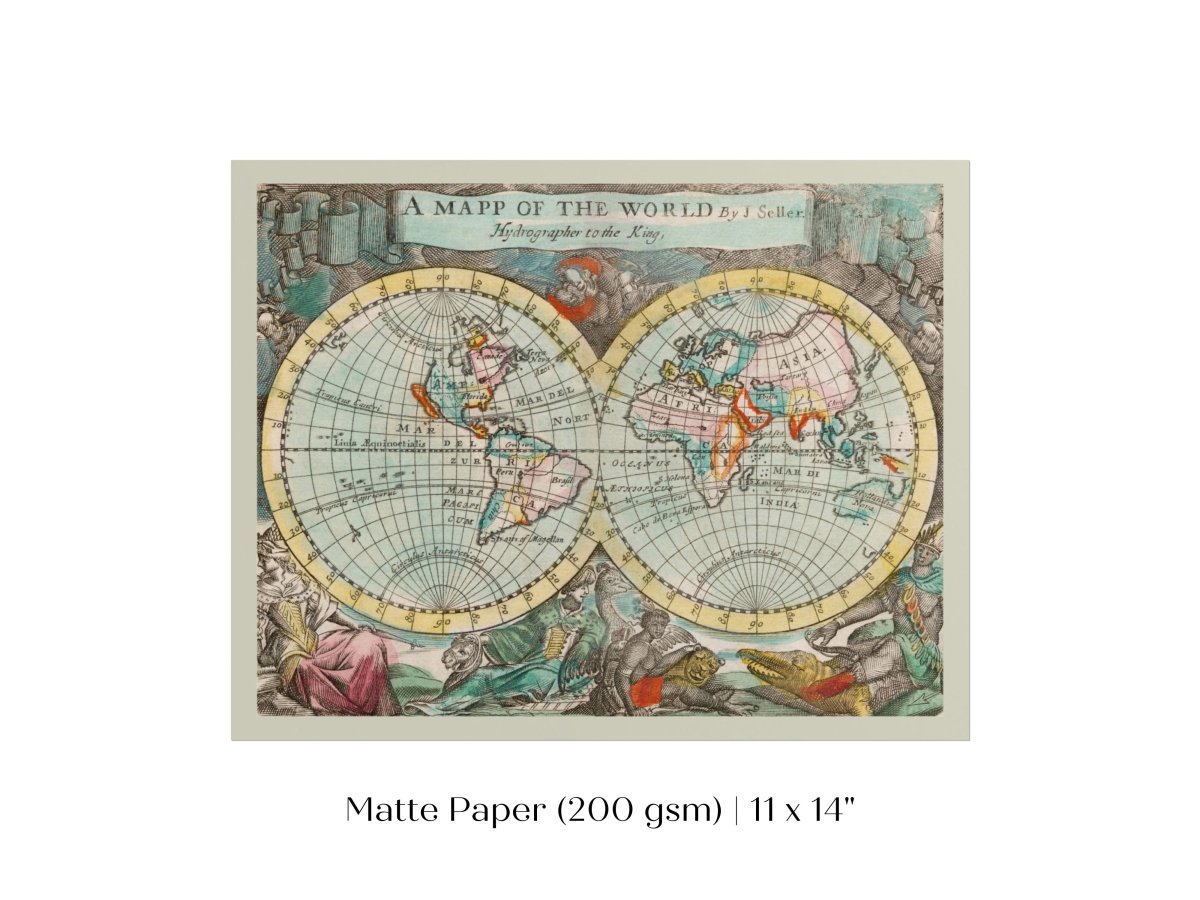 Map of the World | P360 - Single Art Prints - Piccolo Fiore Prints