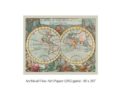 Map of the World | P360 - Single Art Prints - Piccolo Fiore Prints