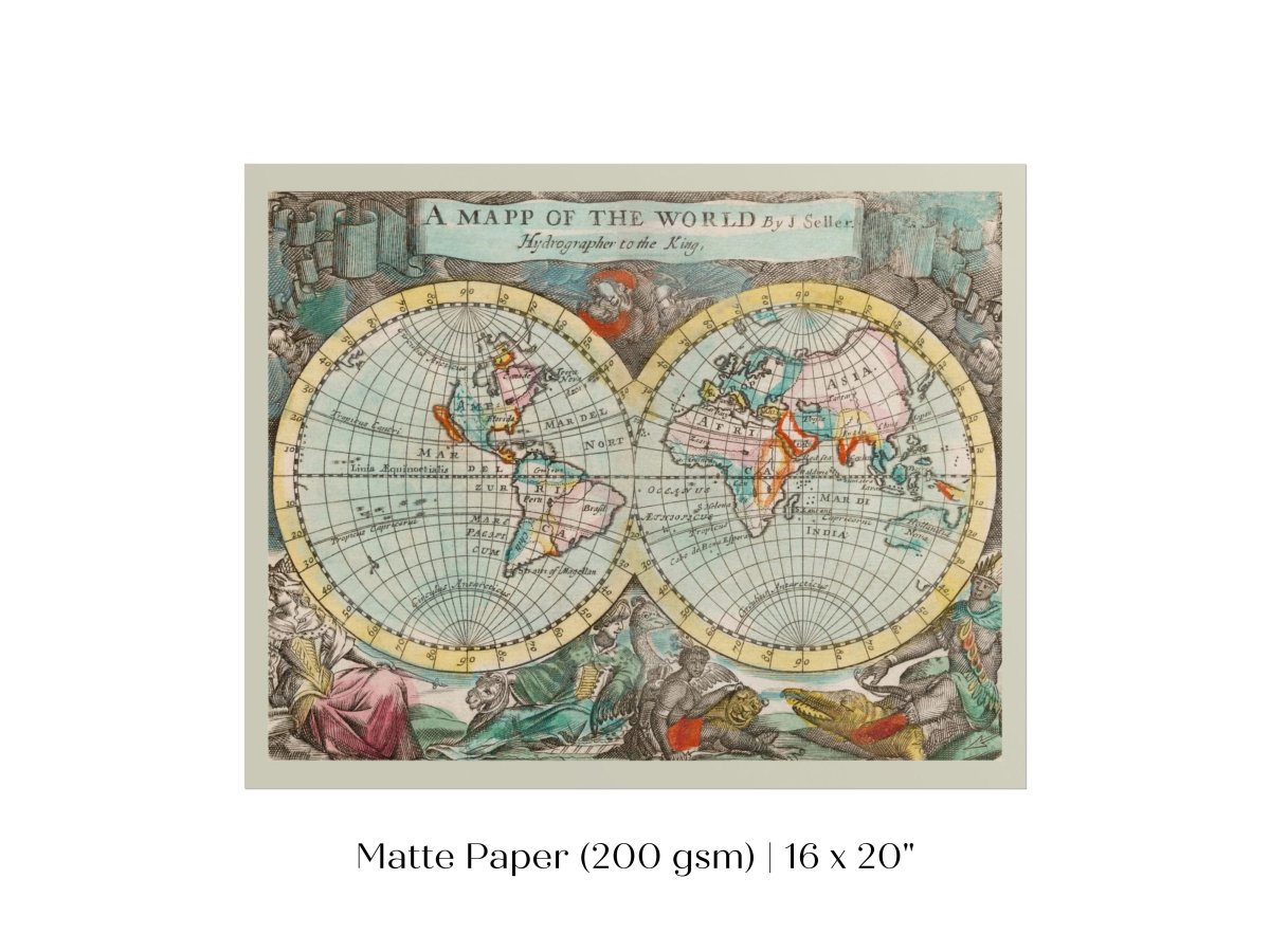Map of the World | P360 - Single Art Prints - Piccolo Fiore Prints