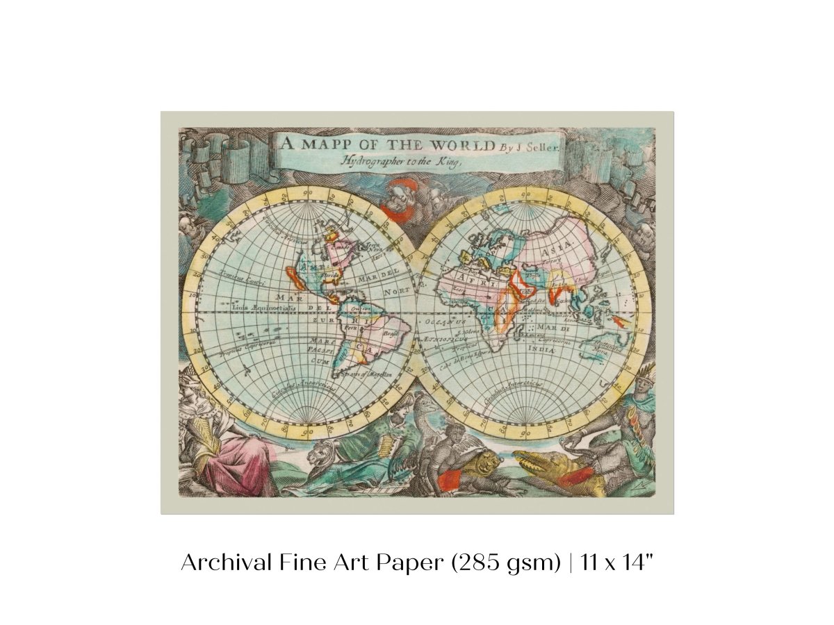 Map of the World | P360 - Single Art Prints - Piccolo Fiore Prints