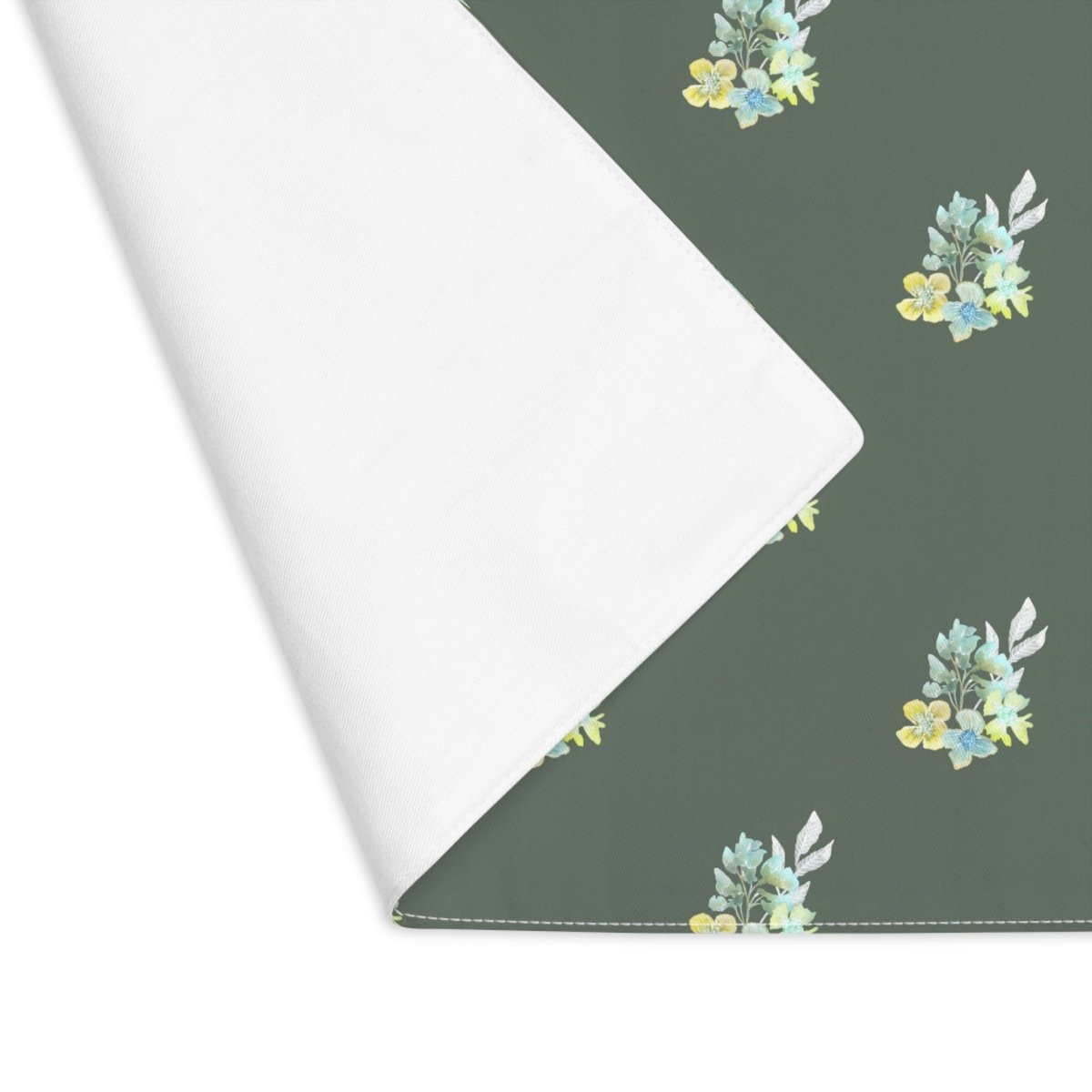 Meadow Bouquet in Dark Khaki | Placemat - Cotton Twill Placemat - Piccolo Fiore Prints