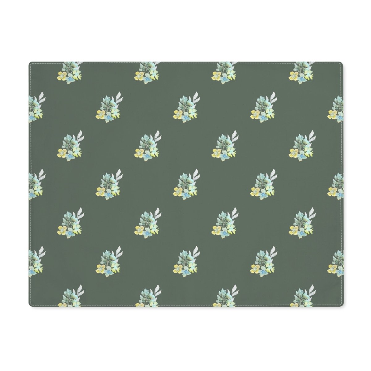 Meadow Bouquet in Dark Khaki | Placemat - Cotton Twill Placemat - Piccolo Fiore Prints