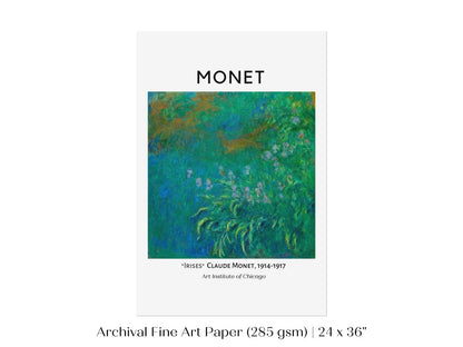 Monet Irises Exhibition Poster | P1 - Single Art Prints - Piccolo Fiore Prints