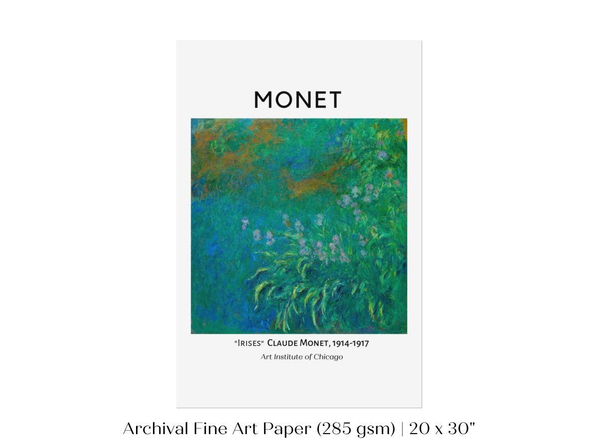 Monet Irises Exhibition Poster | P1 - Single Art Prints - Piccolo Fiore Prints