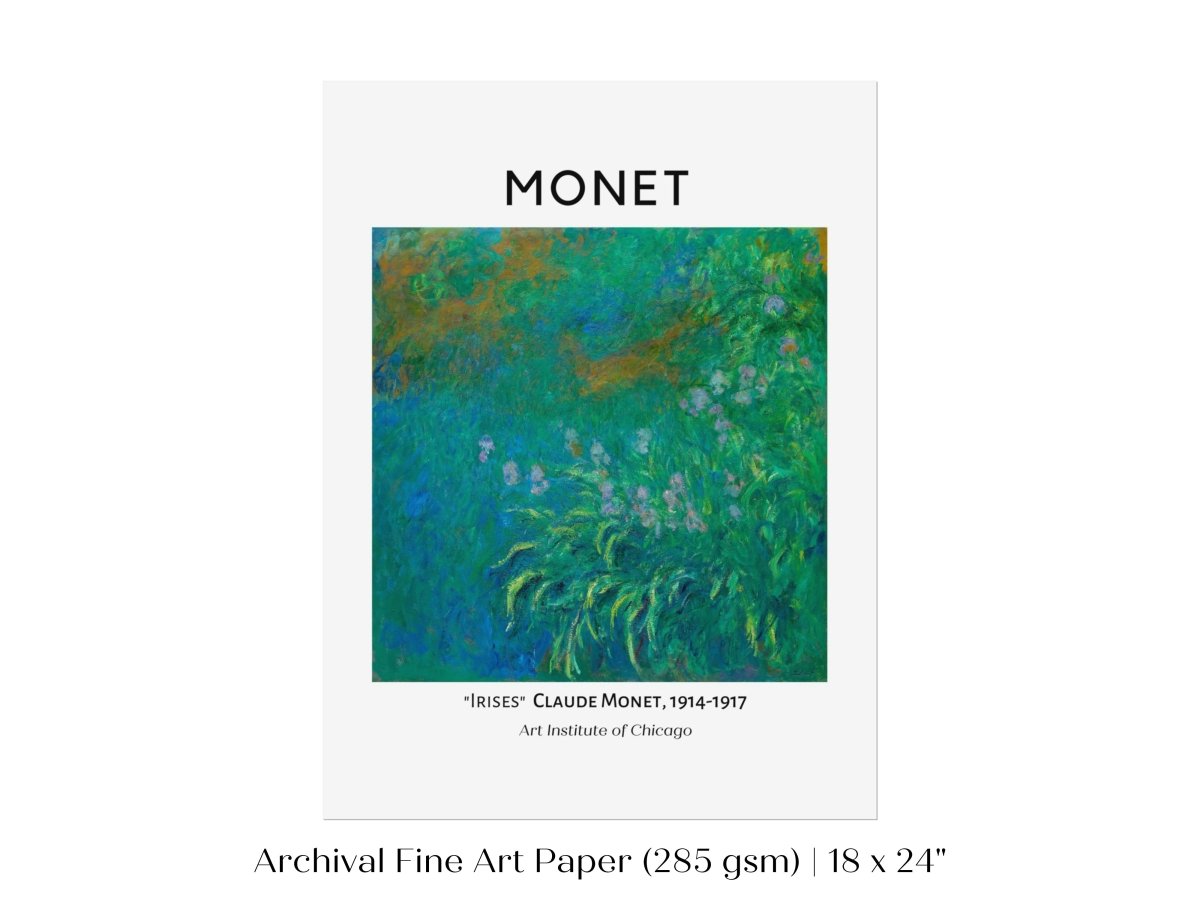 Monet Irises Exhibition Poster | P1 - Single Art Prints - Piccolo Fiore Prints