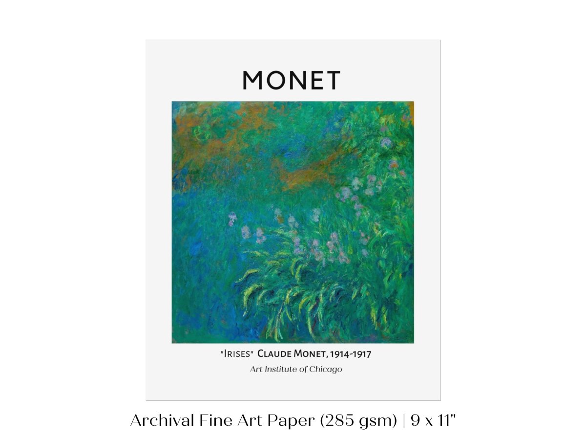 Monet Irises Exhibition Poster | P1 - Single Art Prints - Piccolo Fiore Prints