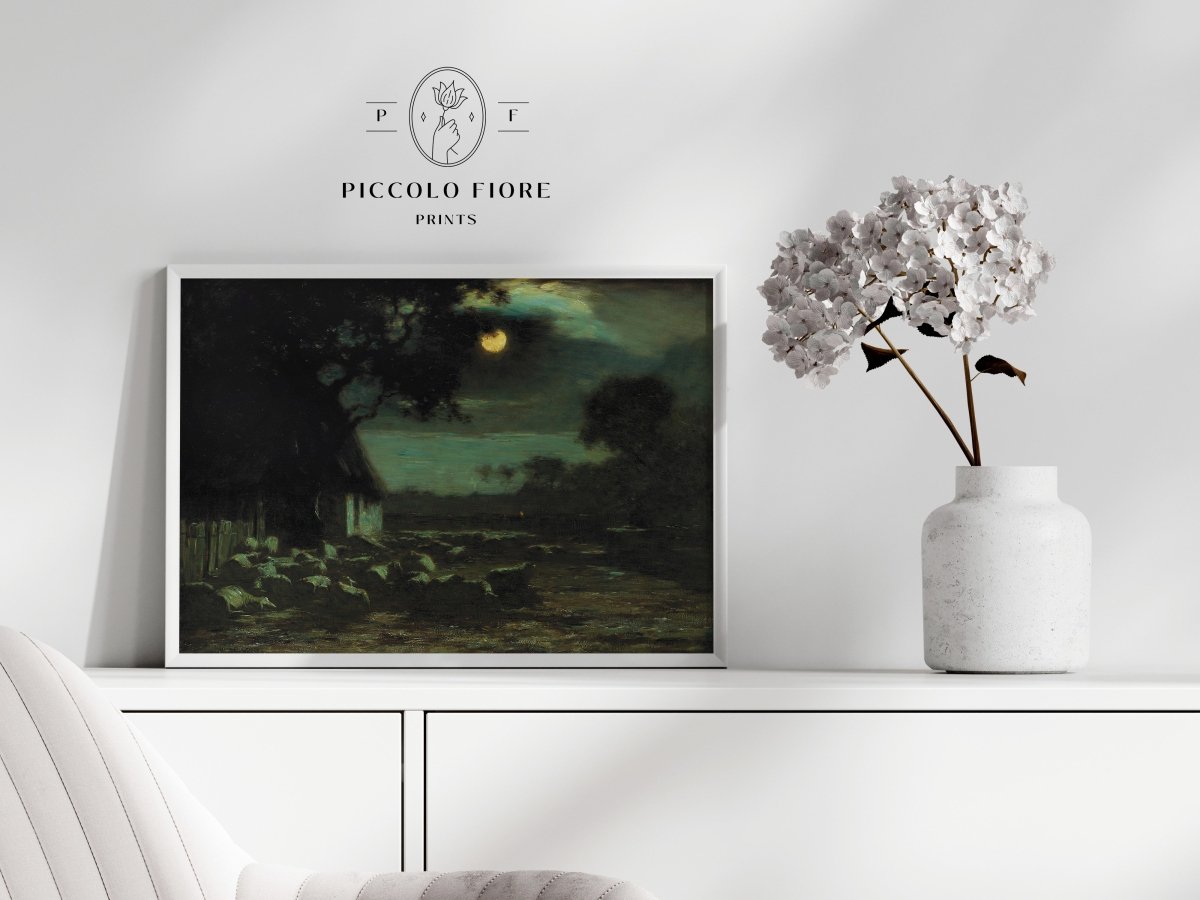 Moonlit Sheepyard | P195 - Single Art Prints - Piccolo Fiore Prints