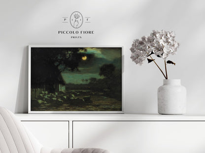 Moonlit Sheepyard | P195 - Single Art Prints - Piccolo Fiore Prints