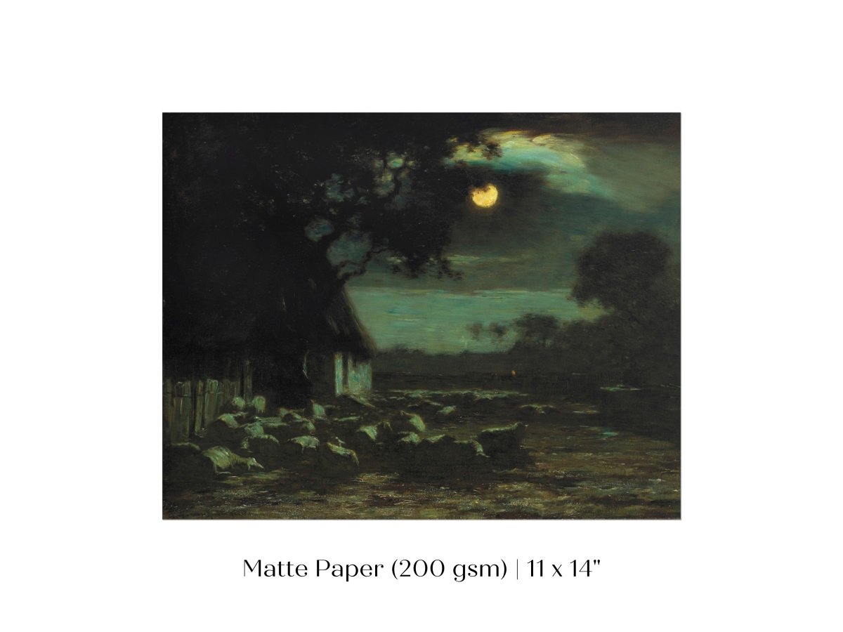 Moonlit Sheepyard | P195 - Single Art Prints - Piccolo Fiore Prints