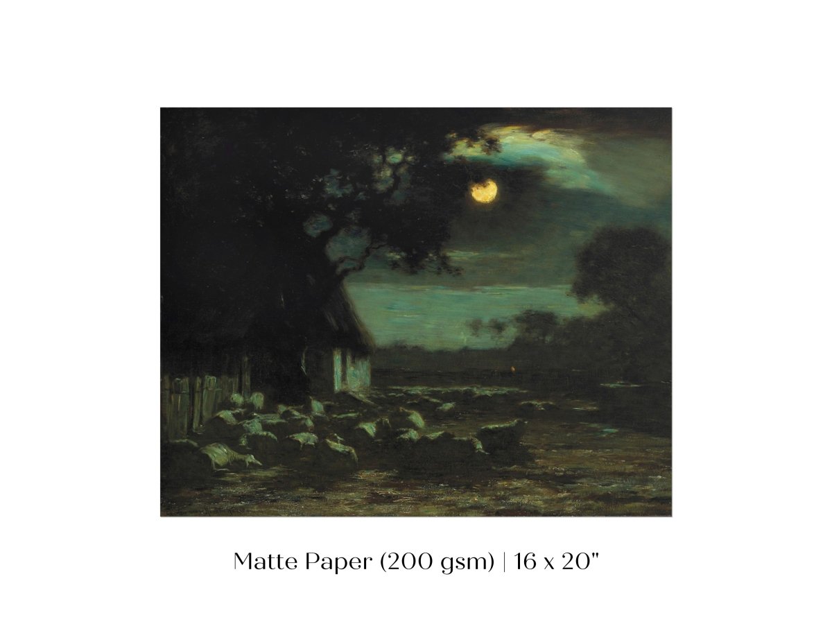Moonlit Sheepyard | P195 - Single Art Prints - Piccolo Fiore Prints