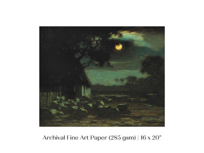 Moonlit Sheepyard | P195 - Single Art Prints - Piccolo Fiore Prints