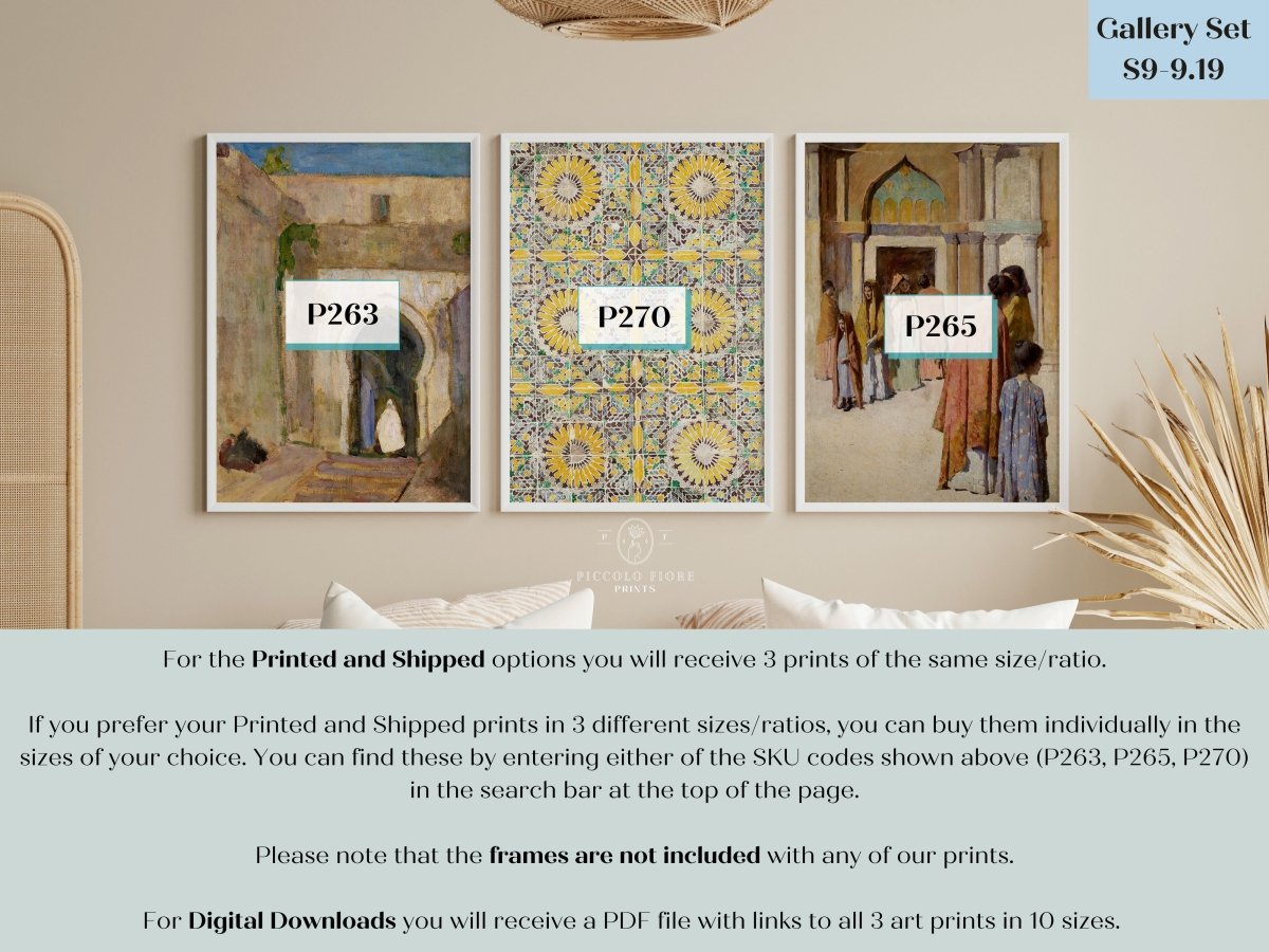 Morocco | Gallery Wall Set | 3 Prints | S9 - 9.19 - Gallery Wall Set - Piccolo Fiore Prints