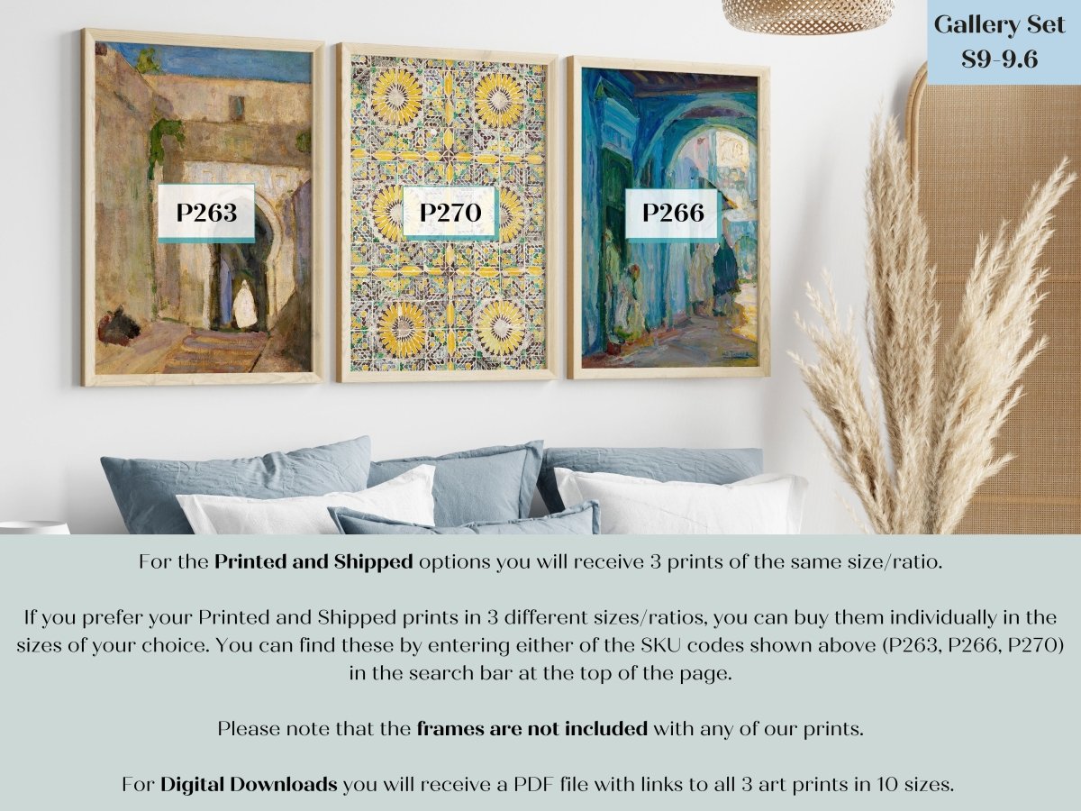 Morocco | Gallery Wall Set | 3 Prints | S9 - 9.6 - Gallery Wall Set - Piccolo Fiore Prints