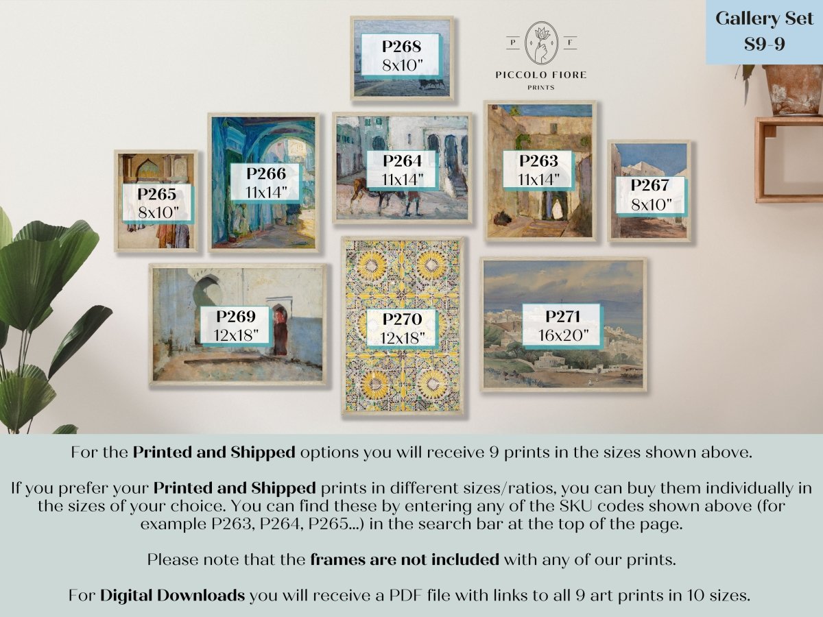 Morocco | Gallery Wall Set | 9 Prints | S9 - 9 - Gallery Wall Set - Piccolo Fiore Prints