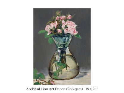 Moss Roses in a Vase | P132 - Single Art Prints - Piccolo Fiore Prints