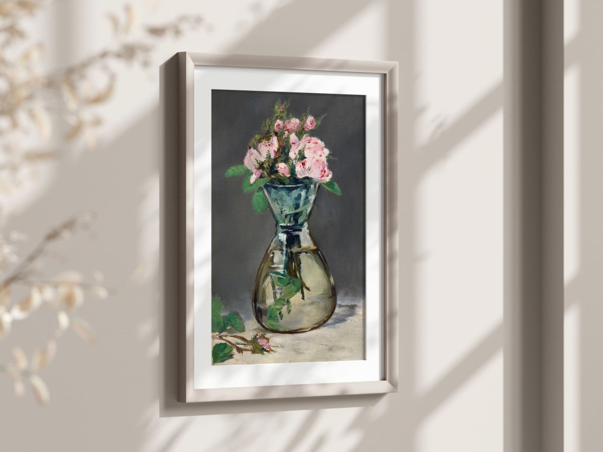 Moss Roses in a Vase | P132 - Single Art Prints - Piccolo Fiore Prints