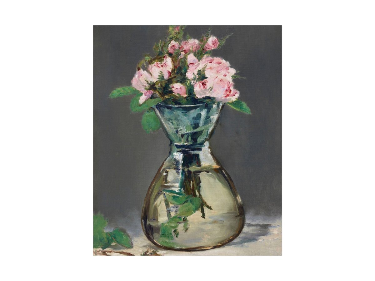 Moss Roses in a Vase | P132 - Single Art Prints - Piccolo Fiore Prints