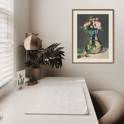 Moss Roses in a Vase | P132 - Single Art Prints - Piccolo Fiore Prints