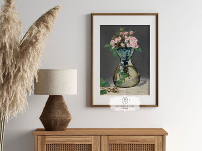 Moss Roses in a Vase | P132 - Single Art Prints - Piccolo Fiore Prints