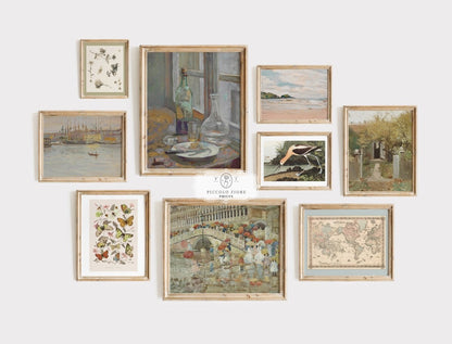 Neutral Sage and Beige | Gallery Wall Set | 9 Prints | M9 - 1 - Gallery Wall Set - Piccolo Fiore Prints